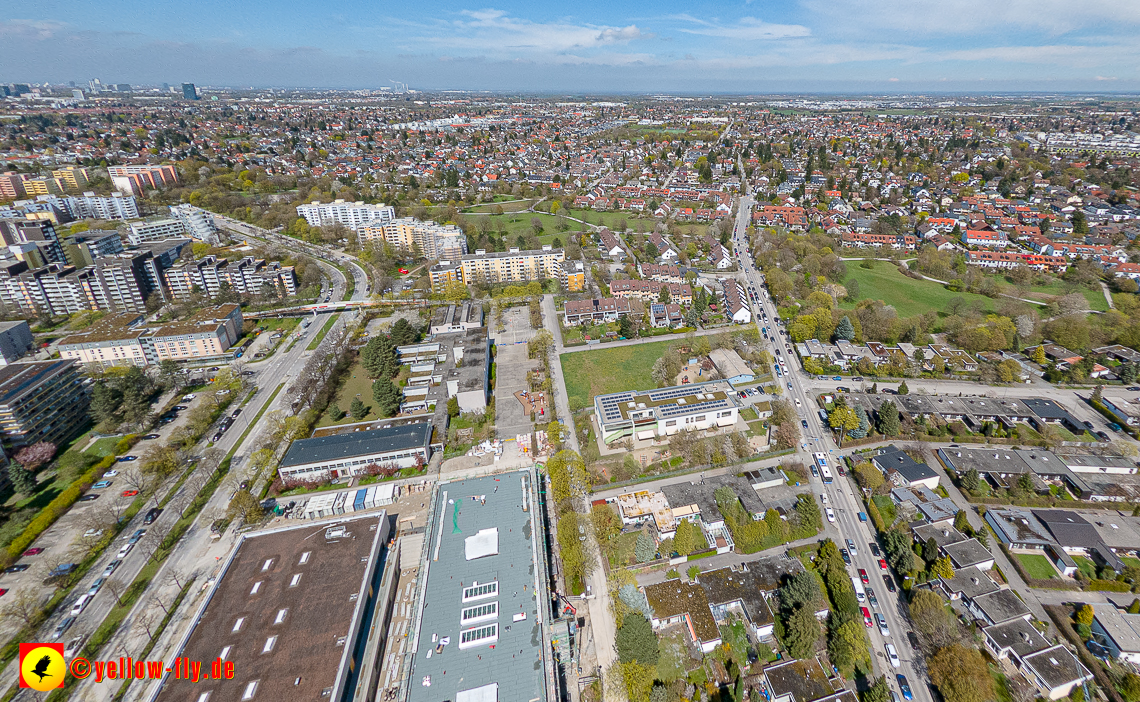 21.04.2023 - Luftbilder von der Baustelle Alexisquartier und Pandion Verde in Neuperlach